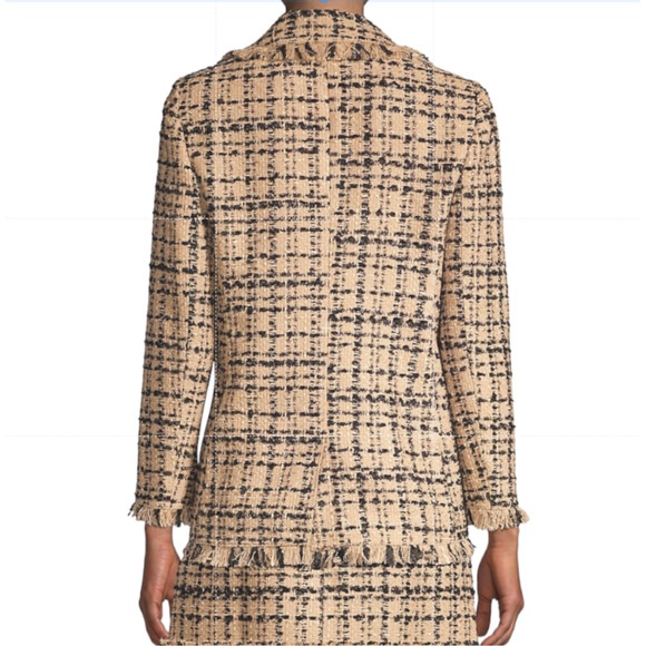 kate spade Beige and Black Tweed Fringed Blazer - Picture 2 of 11